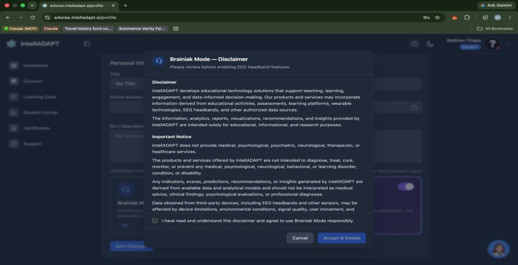 Brainiak mode setting