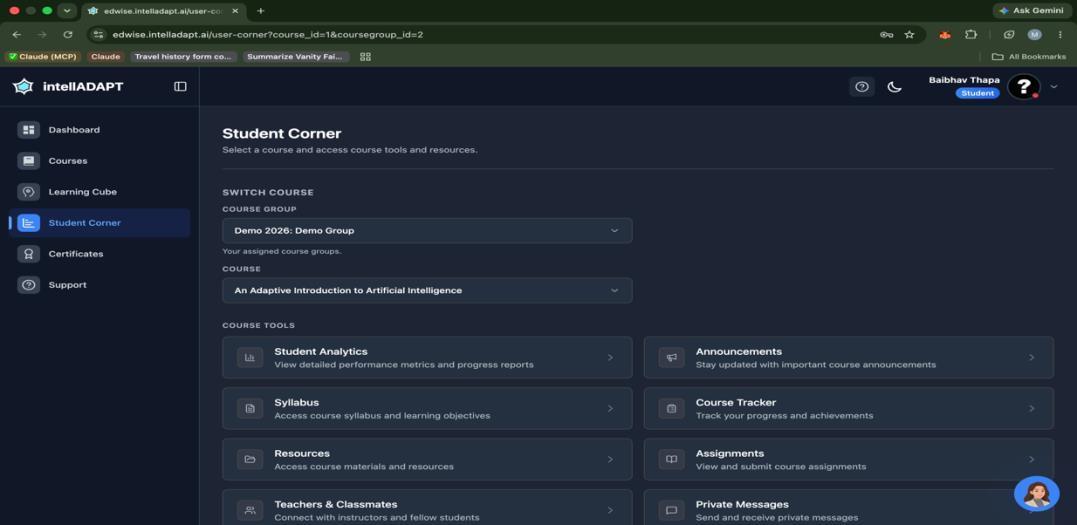 Course detail screen