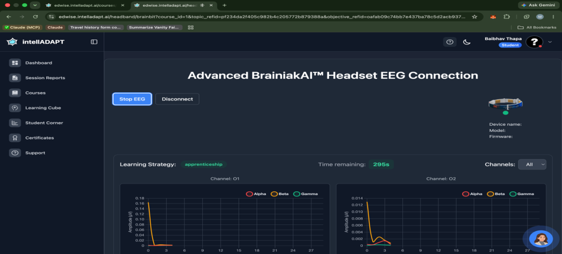 Session report dashboard