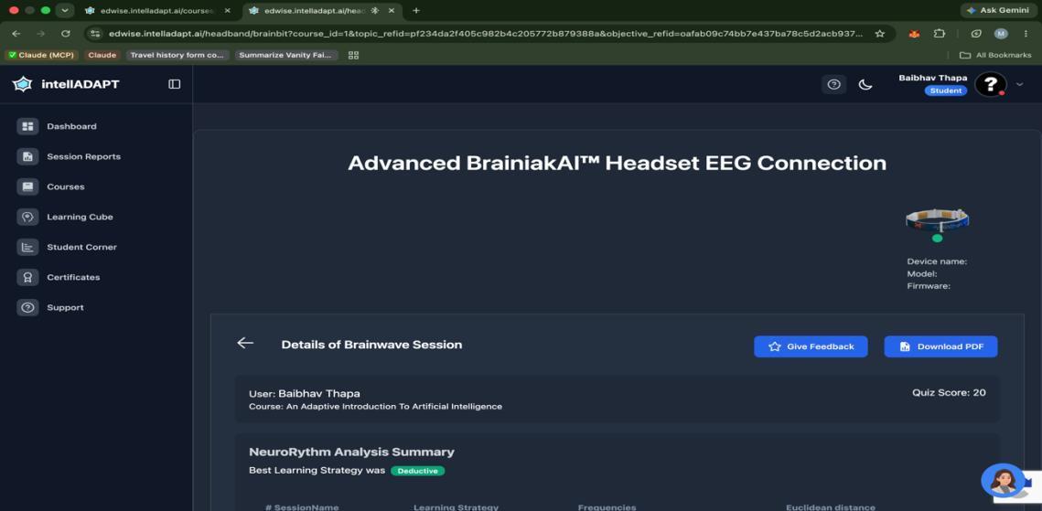 Detailed report option